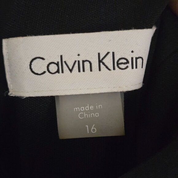 Calvin Klein Black Crepe Wide Leg Halter Top Jumpsuit Pants Size 16 - Picture 7 of 8